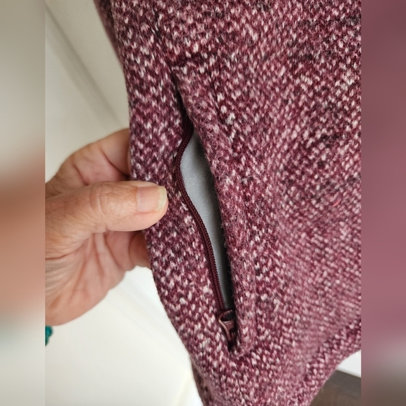 MEC Teslin Ladies Full Zipup Jacket Burgundy Tweed Size Medium - Picture 3 of 4